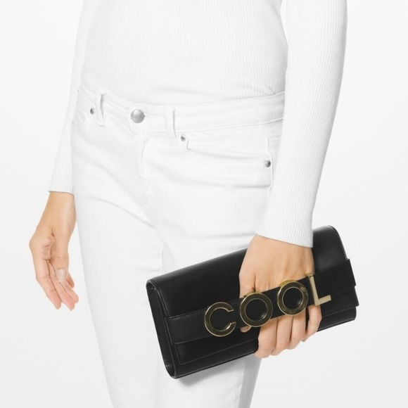 Michael Kors Bellamie Black Leather Cool Embellished Leather Bag Chain Crossbody - Picture 4 of 17